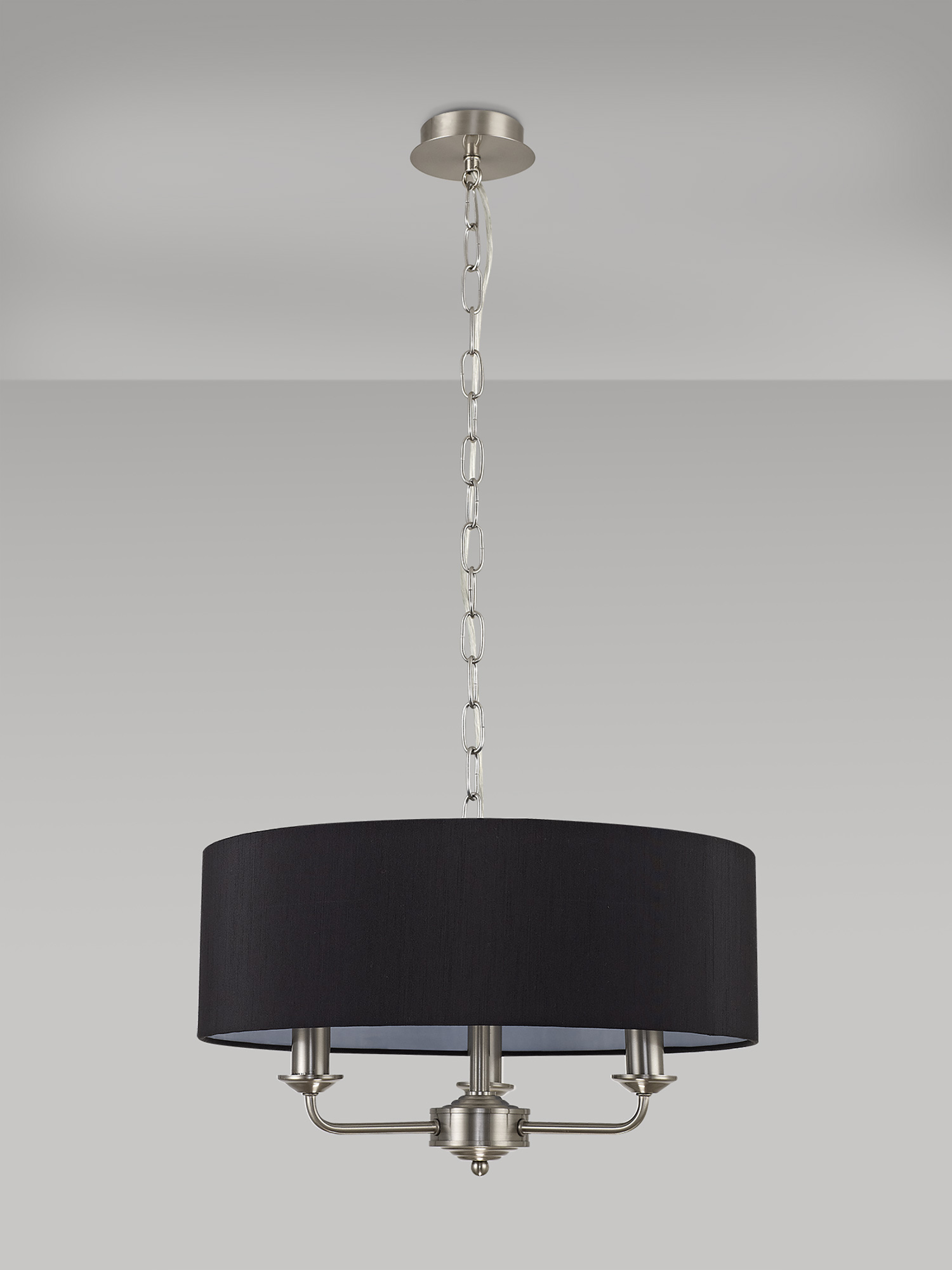 Banyan 45cm 3 Light Pendant Satin Nickel, Black DK0059  Deco Banyan